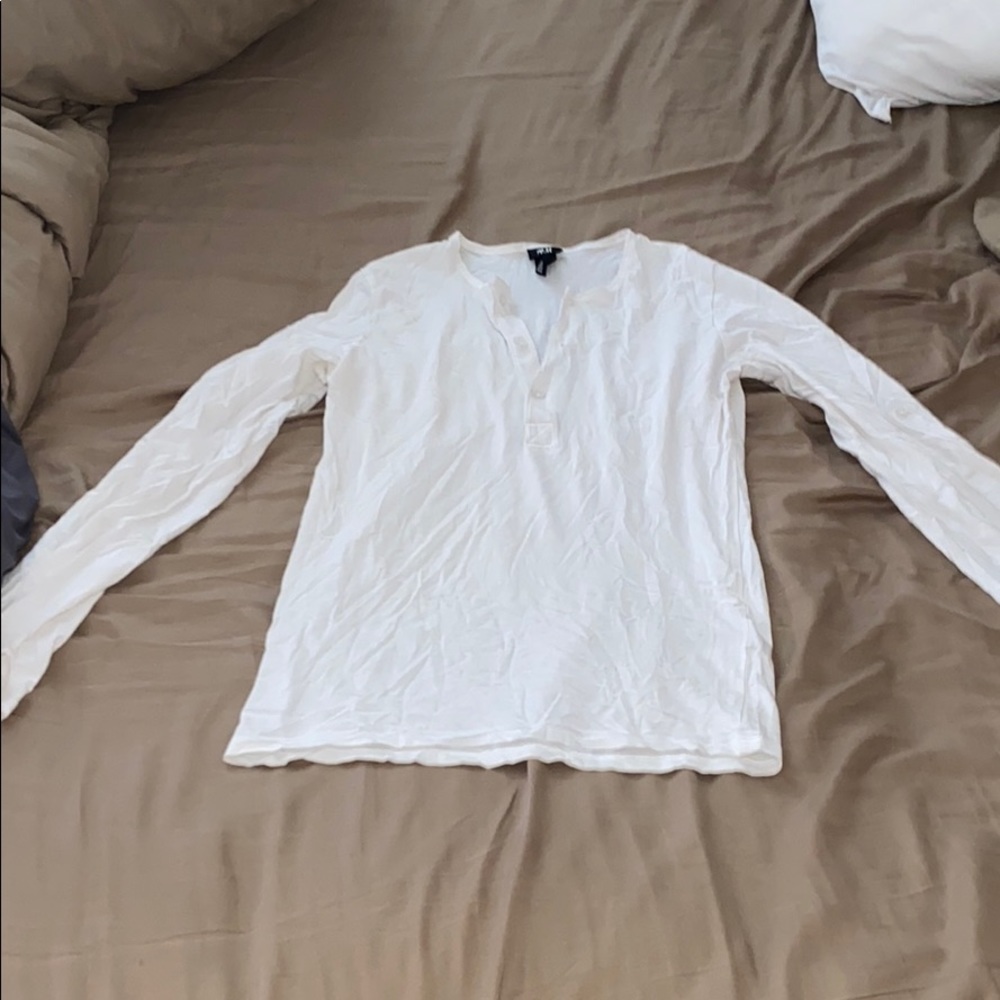 H&M white long sleeve dress shirt